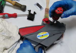 etiquetadora en el taller